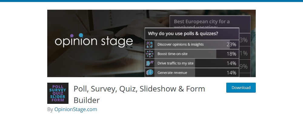 Poll, Survey & Quiz Maker Plugin от Opinion Stage