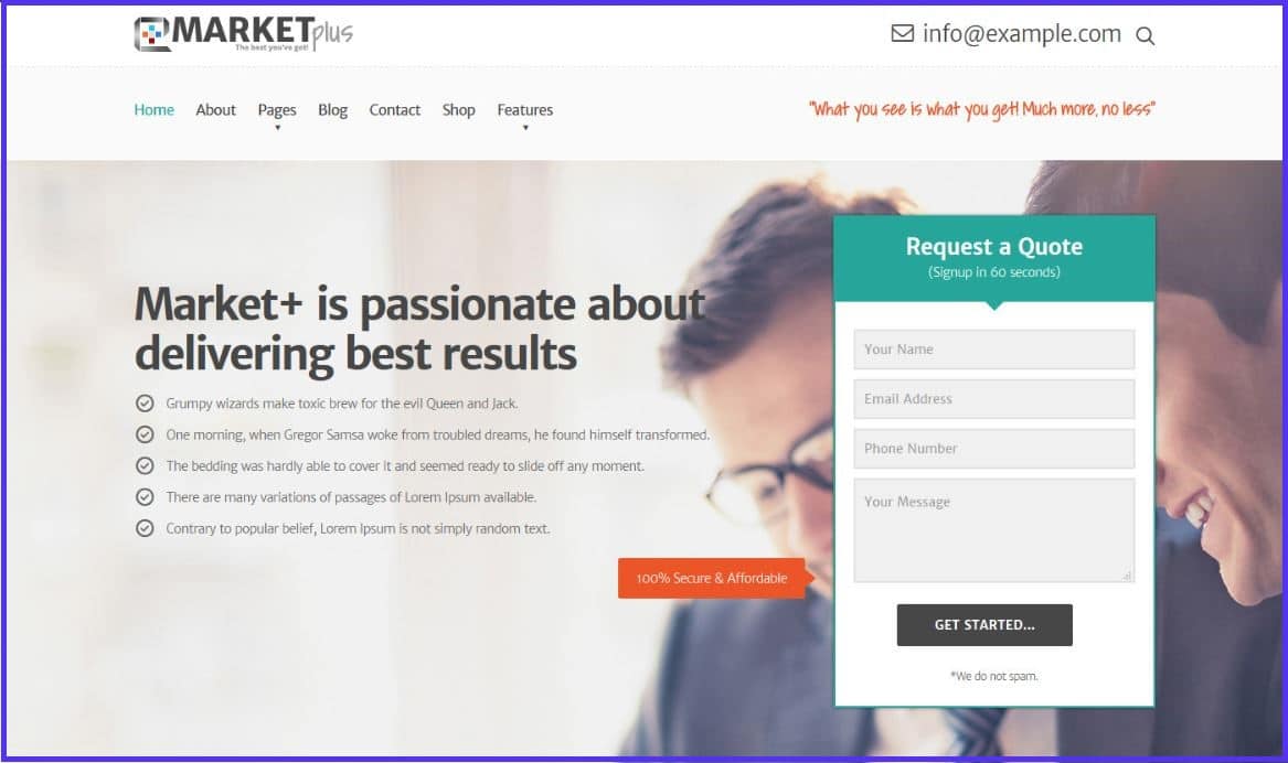 Конверсионная тема Marketplus