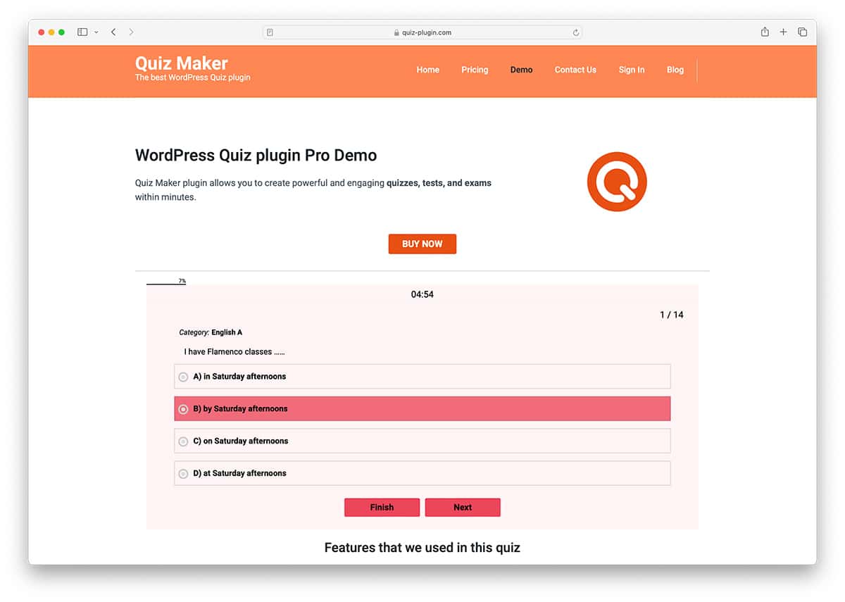 Созданная викторина на Quiz Maker