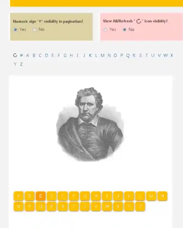 Алфавитная пагинация для сайта