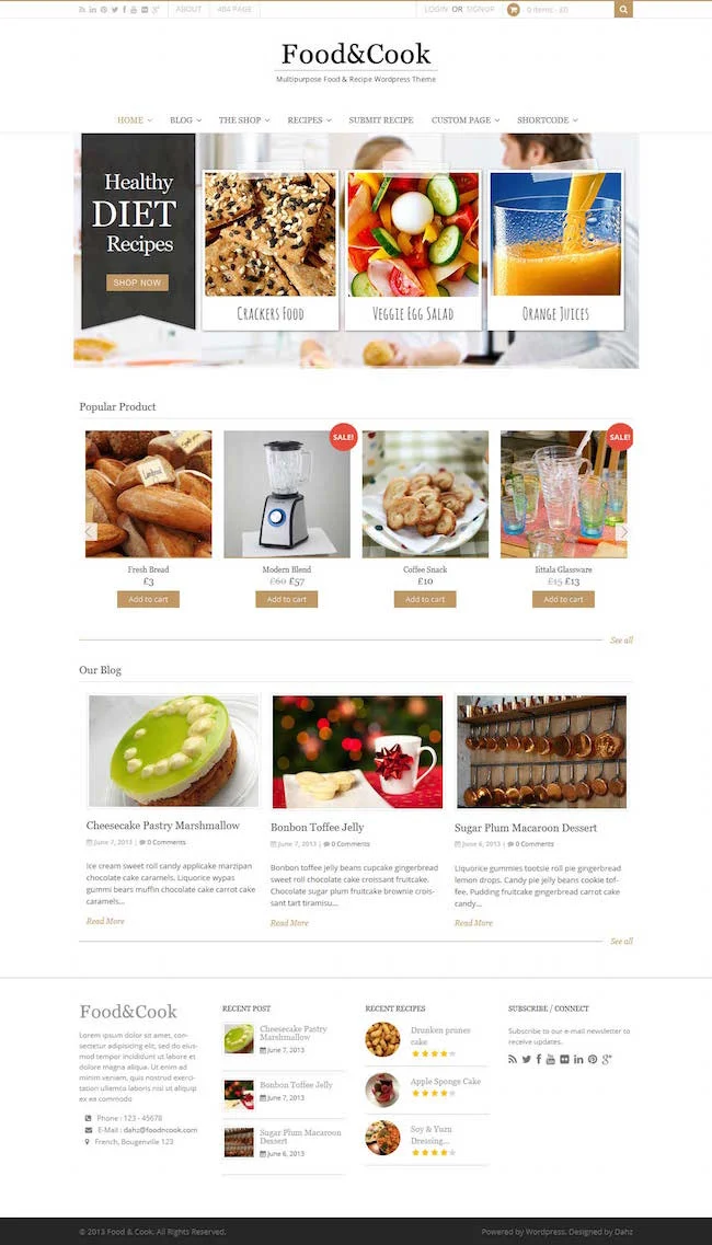 Food & Cook с кастомизацией