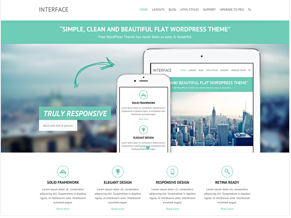 Interface чистая и привлекательная