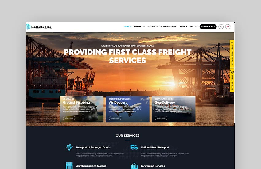 Logistic кастомизируемая для сайта