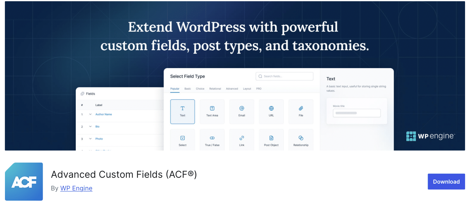 Advanced Custom Fields для динамики
