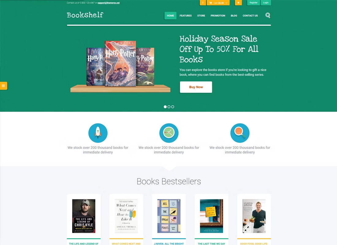 Bookshelf с поддержкой