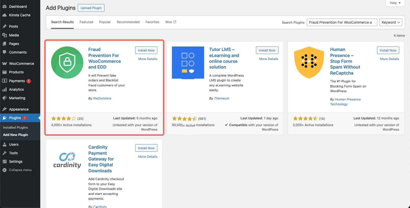 Fraud Prevention For WooCommerce and EDD установка