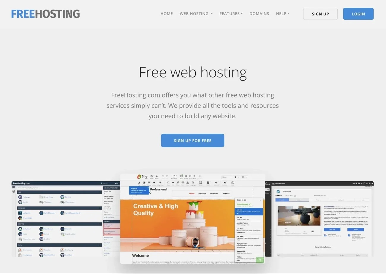 Free Hosting функциональный