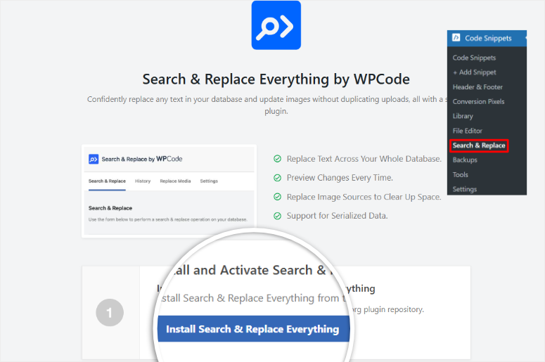 Установить Search Replace Everything