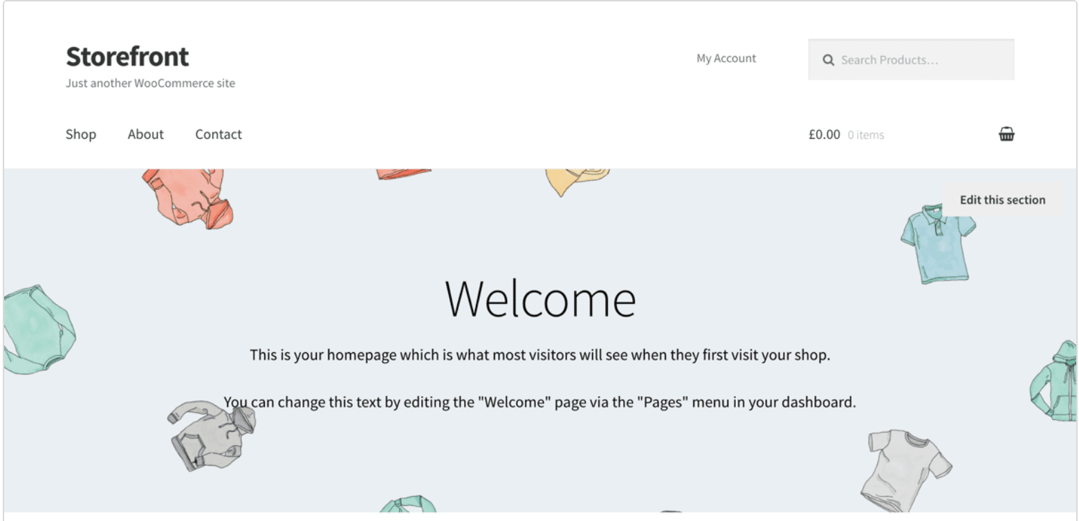 Storefront в светлом цвете