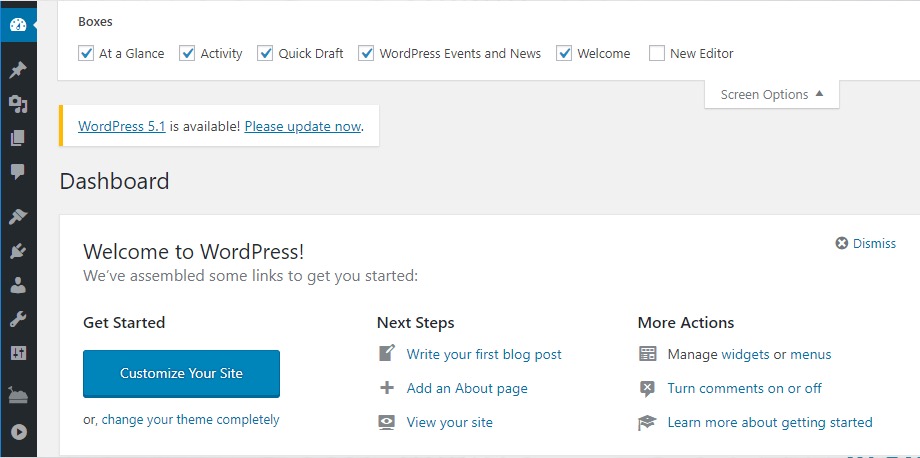Кастомизация дашборда на WordPress