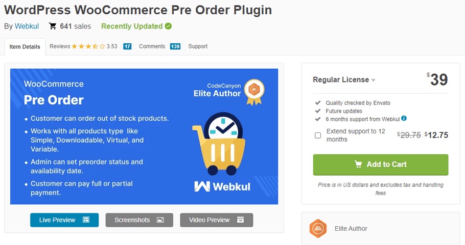 WooCommerce Pre Order легкий