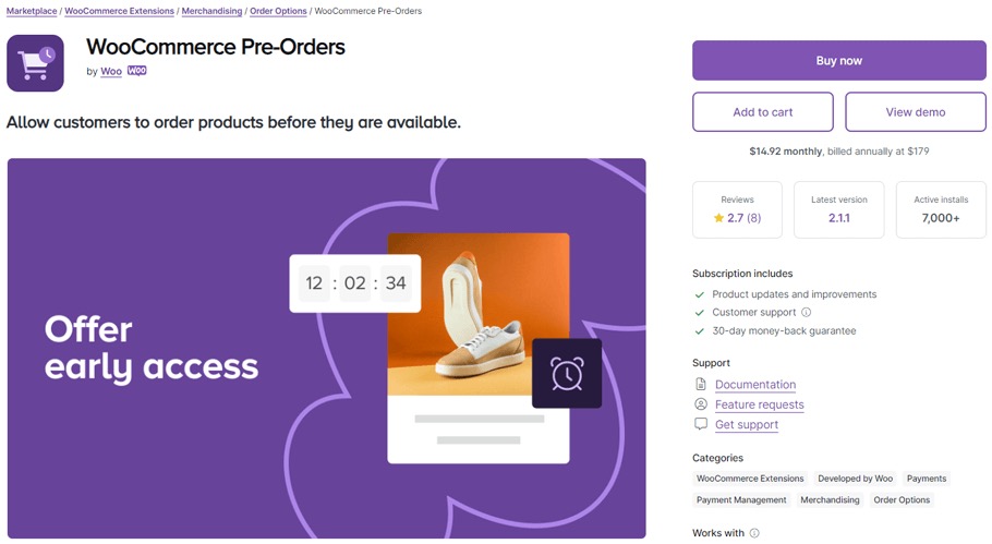 WooCommerce Pre-Orders популярный