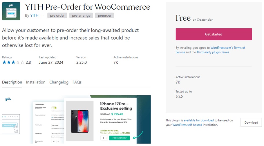 YITH Pre Order для торговли